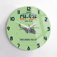 Thumbnail for Sikorsky CH-53E Super Stallion design on light green no frame wall clock