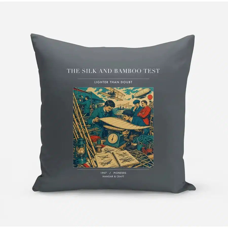 VINTAGE G4326 - The Silk And Bamboo Test - Designed Pillows design on gray