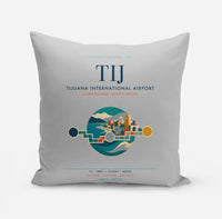 Thumbnail for Tijuana International Airport (TIJ) design on light gray pillow