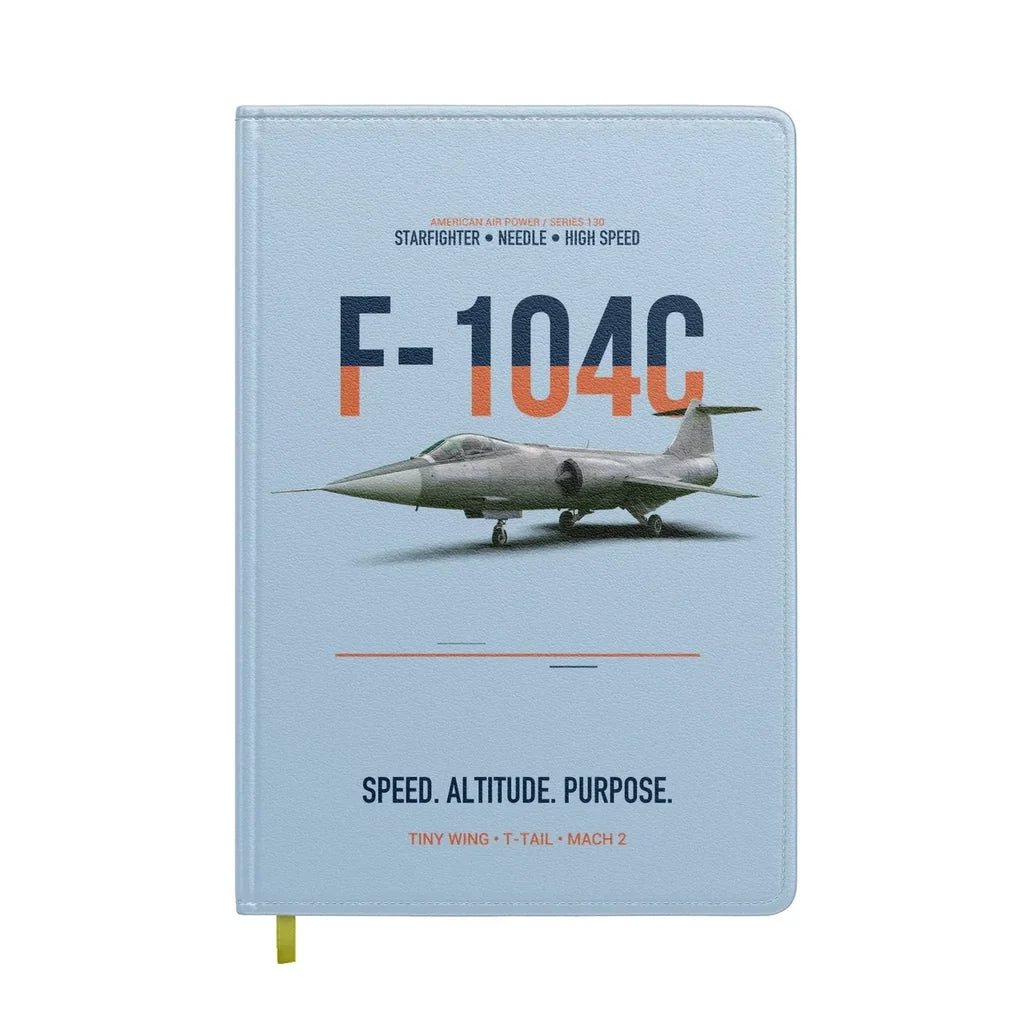 F-104C Starfighter Speed In A Straight Line design on light blue notebook