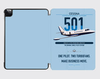 Thumbnail for Cessna 501 Citation I SP design on light blue ipad tablet case