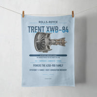 Thumbnail for TRENT XWB-84 design on light blue towel