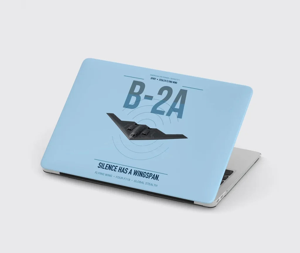 B-2A Spirit design on light blue MacBook case