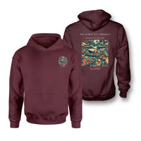 Thumbnail for VINTAGE G4404 - The Market Day Amphibian - Double-Side Hoodie design on darkred double side