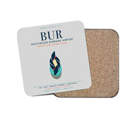 Thumbnail for Hollywood Burbank Airport (BUR) design on light gray 1 piece coaster