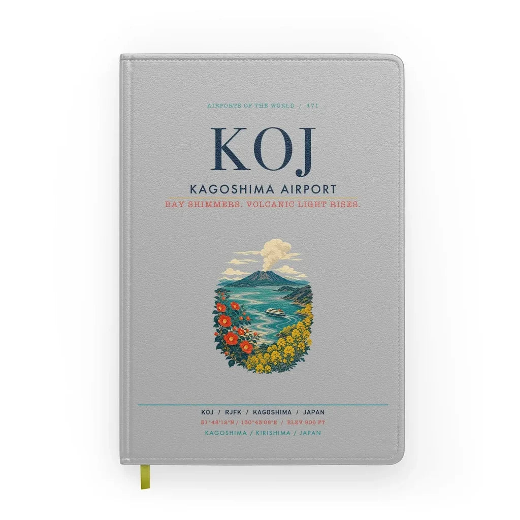 Kagoshima Airport (KOJ) design on light gray notebook