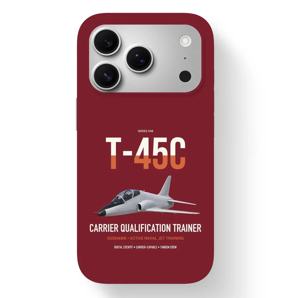 T-45C Goshawk design on dark red magsafe iphone case, for iPhone 17 Pro