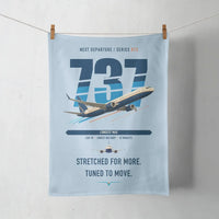 Thumbnail for Boeing 737 MAX 10 design on light blue towel