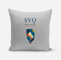Thumbnail for Seville Airport (SVQ) design on light gray pillow
