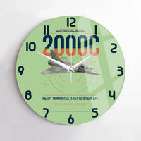 Thumbnail for Dassault Mirage 2000C RDI design on light green no frame wall clock