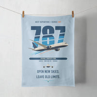 Thumbnail for Boeing 787-8 Dreamliner design on light blue towel