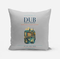 Thumbnail for Dublin Airport (DUB) design on light gray pillow