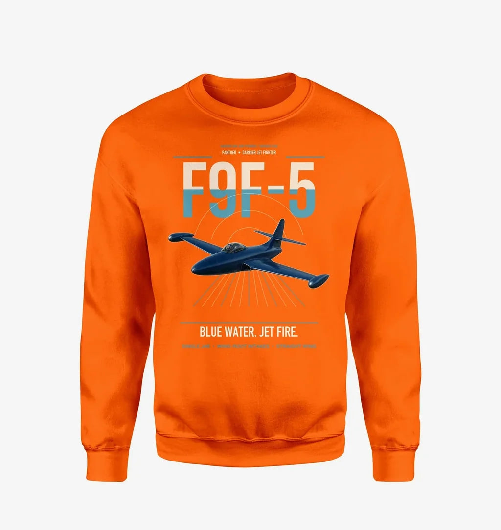 F9F-5 Panther design on orange sweatshirt
