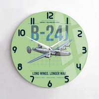 Thumbnail for B-24J Liberator design on light green no frame wall clock