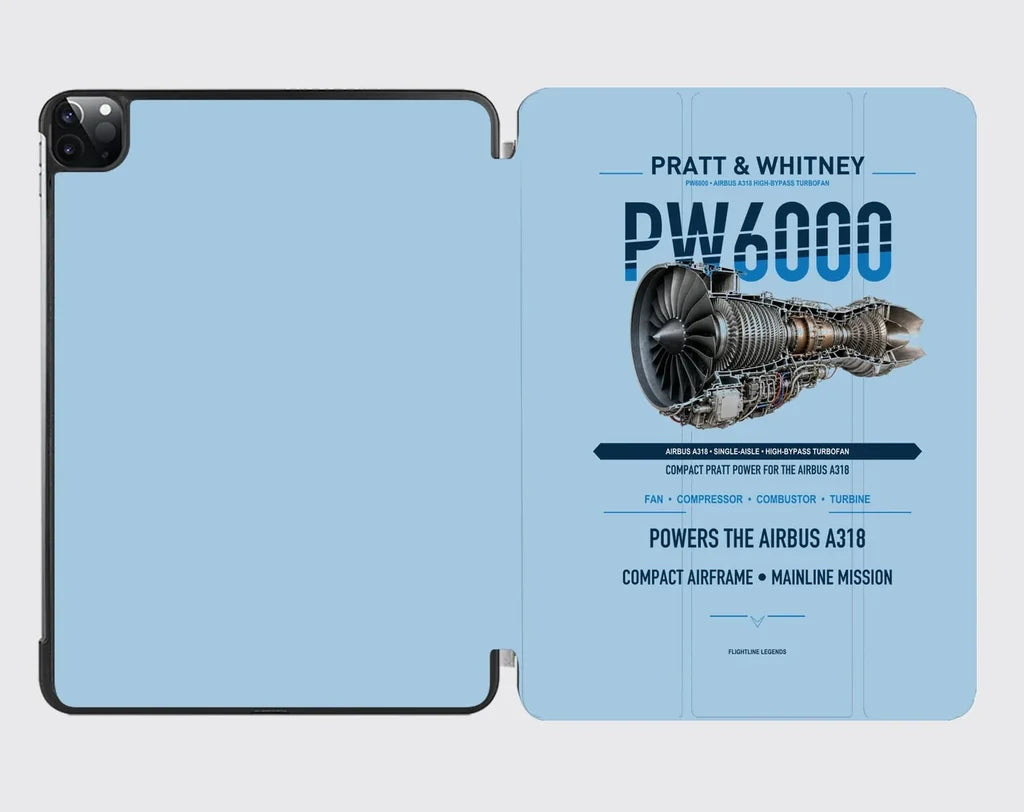 PW6000 design on light blue ipad tablet case
