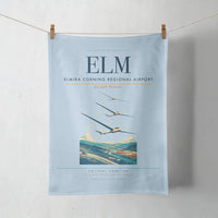 Thumbnail for Elmira Corning Regional Airport (ELM) design on light blue towel