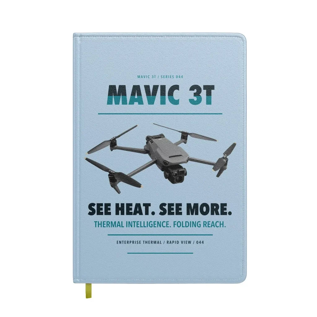 DJI Mavic 3 Thermal design on light blue notebook