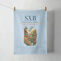 Thumbnail for Strasbourg Airport (SXB) design on light blue towel