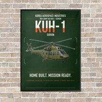 Thumbnail for Korea Aerospace Industries KUH-1 Surion vertical canvas print - framed - dark green background