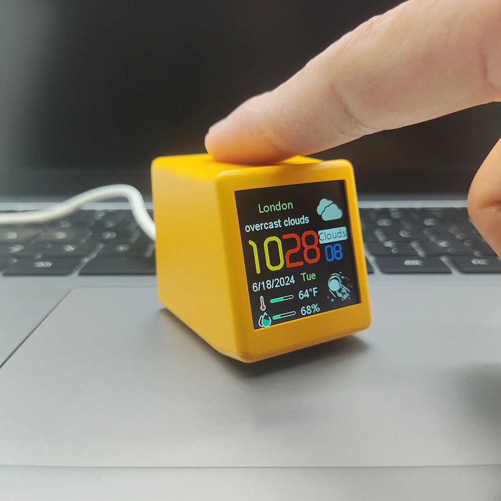 Table clock — Small Portable Smart WiFi Weather Station Digital Alarm Clock on the printed clock face — view 14