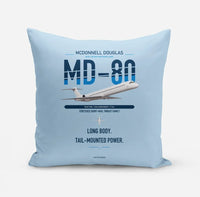 Thumbnail for McDonnell Douglas MD-80 design on light blue pillow