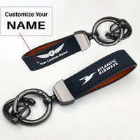 Thumbnail for Atlantic airways Horseshoe Buckle key chain, Navy Blue + Name