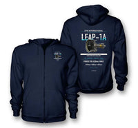Thumbnail for LEAP-1A design on navy blue zipped hoodie