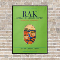 Thumbnail for Marrakech Menara Airport RAK vertical canvas print - framed - light green background