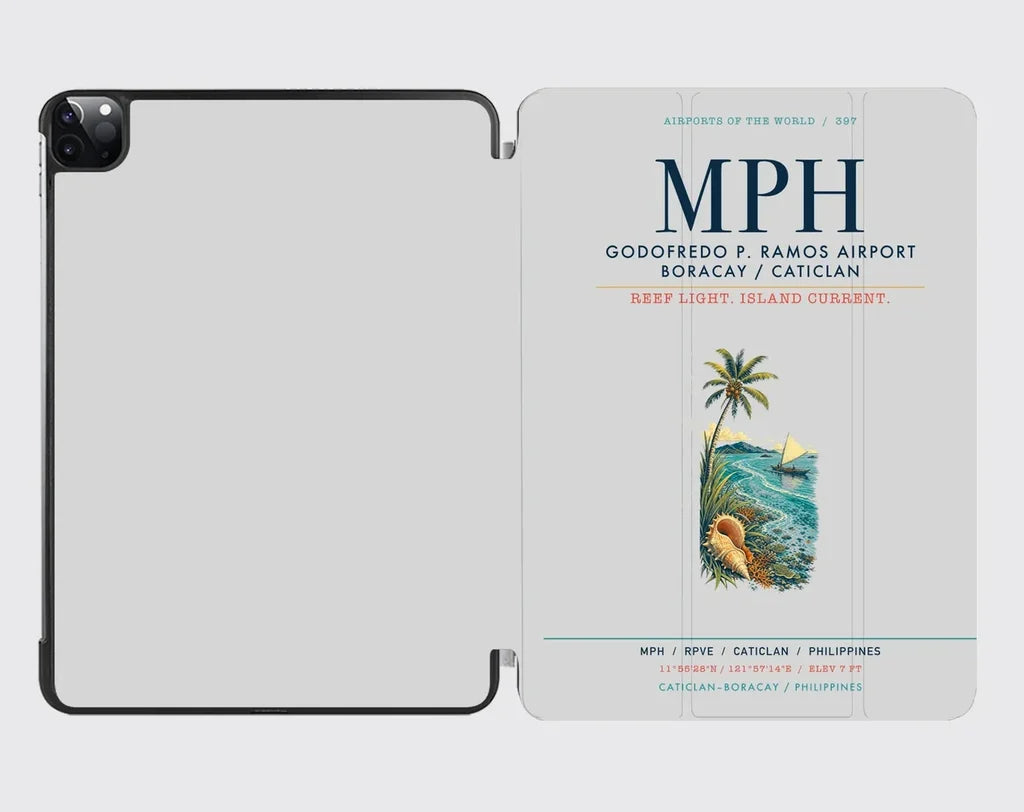 Godofredo P. Ramos Airport Boracay Caticlan (MPH) design on light gray ipad tablet case
