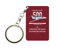 Thumbnail for Cessna Citation 500 - Citation I design on dark red designed key chain, double-side print