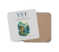 Thumbnail for St. John's International Airport (YYT) design on light gray 1 piece coaster