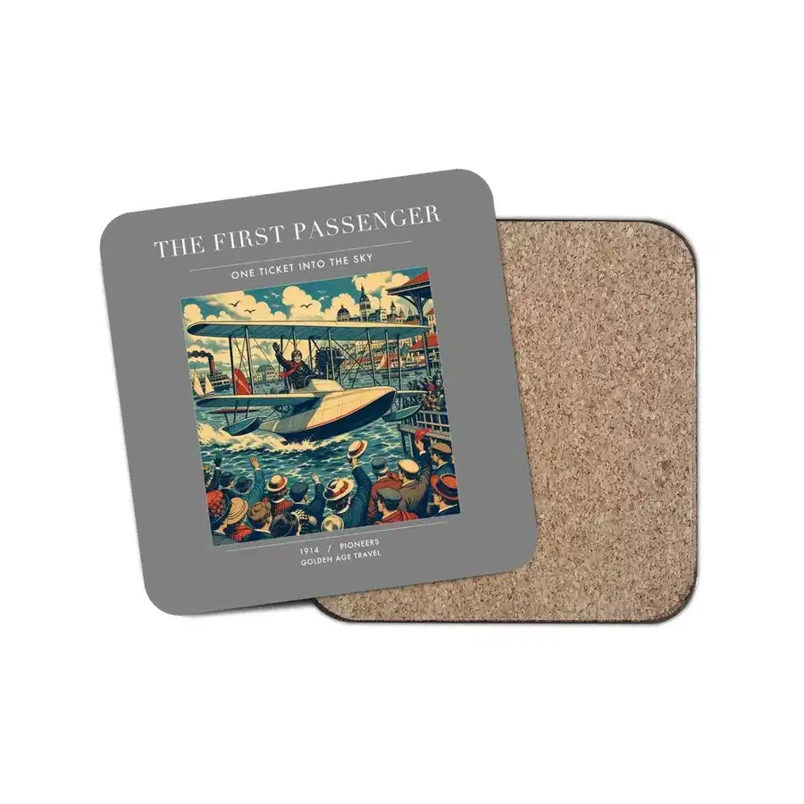 The First Passenger - Designed Coasters design on gray 1-piece