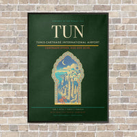Thumbnail for Tunis-Carthage International Airport TUN vertical canvas print - framed - dark green background