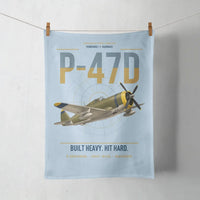 Thumbnail for P-47D Thunderbolt Razorback design on light blue towel