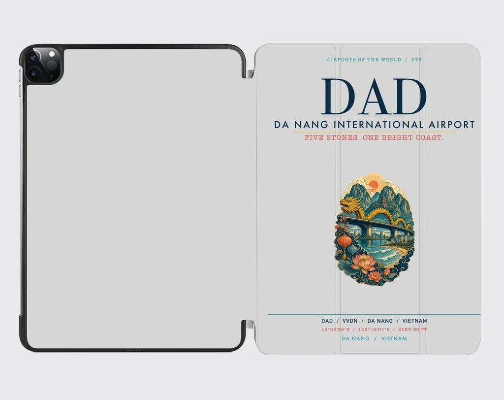 Da Nang International Airport (DAD) design on light gray ipad tablet case