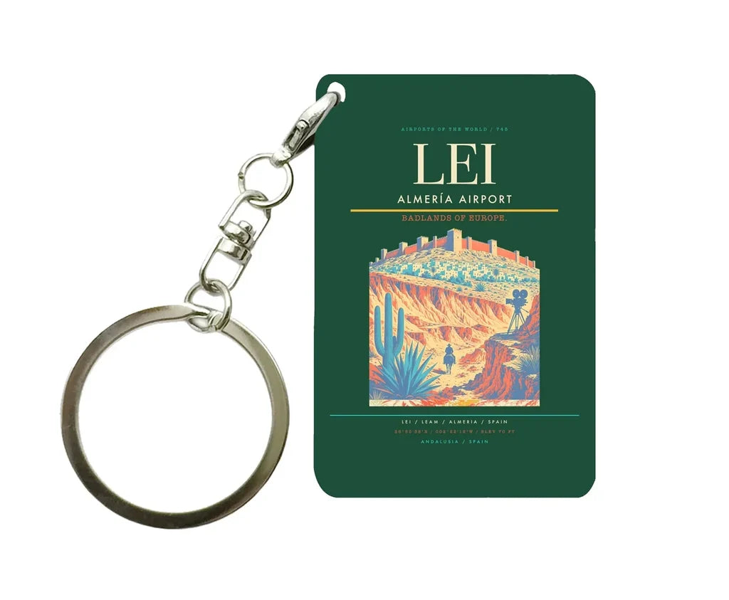 Almería Airport (LEI) design on dark green key chain