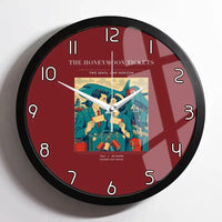 Thumbnail for VINTAGE G4227 - The Honeymoon Tickets - Designed Wall Clocks design on darkred framed