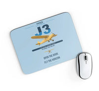 Thumbnail for Piper J-3 Cub design on light blue rectangle mouse pad
