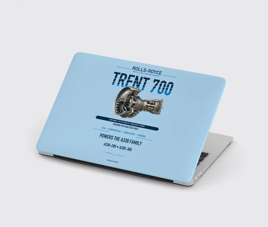 TRENT 700 design on light blue MacBook case