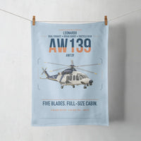 Thumbnail for Leonardo AW139 design on light blue towel