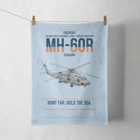 Thumbnail for Sikorsky MH-60R Seahawk design on light blue towel