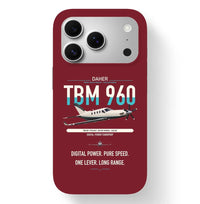 Thumbnail for Daher TBM 960 design on dark red magsafe iphone case, for iPhone 17 Pro