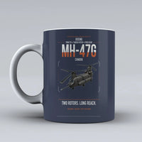 Thumbnail for Boeing MH-47G Chinook design on dark blue ceramic mug, double-side print