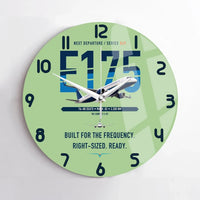 Thumbnail for Embraer E175 design on light green no frame wall clock