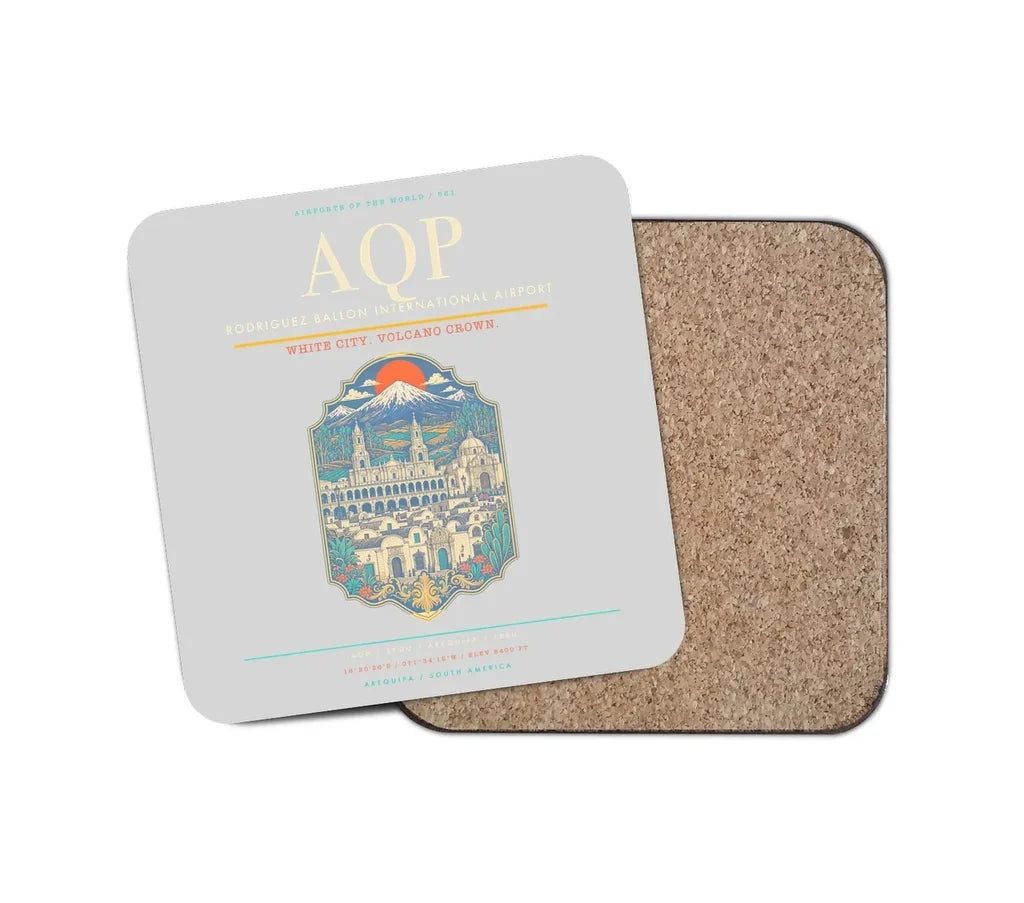 Rodriguez Ballon International Airport AQP Coaster 1-Piece - Light Gray