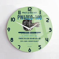 Thumbnail for PW4000-100 design on light green no frame wall clock