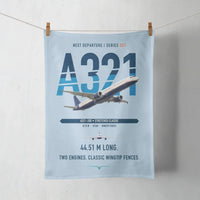 Thumbnail for Airbus A321 design on light blue towel