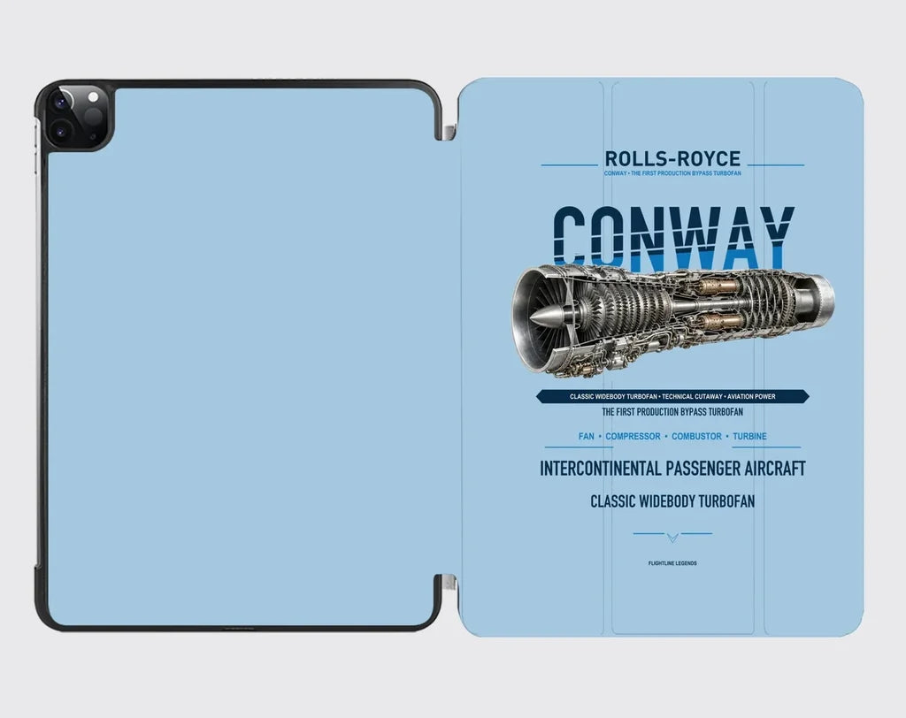 CONWAY design on light blue ipad tablet case