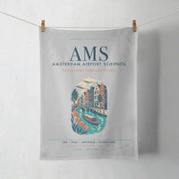 Thumbnail for Amsterdam Airport Schiphol (AMS) design on light gray towel