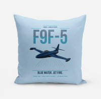 Thumbnail for F9F-5 Panther design on light blue pillow